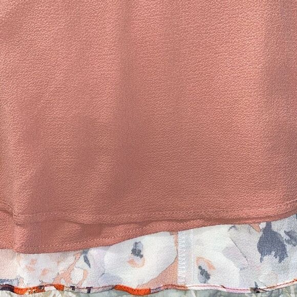Allen Schwartz GUC Fall Floral Mini Dress Party Occasion Flounce Orange Sz6 - Picture 7 of 8
